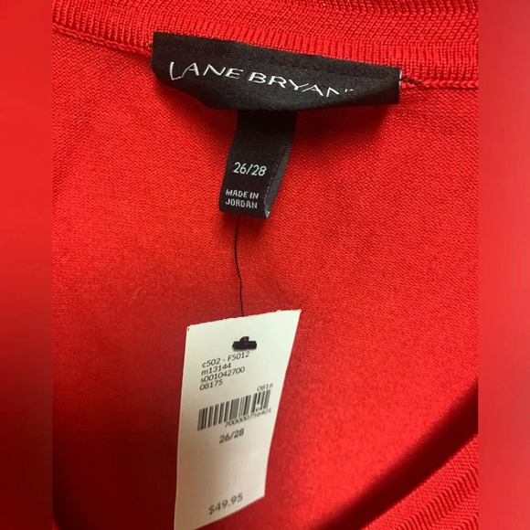NWT Lane Bryant Red V-Neck Sweater with Long Sleeves - Picture 3 of 5